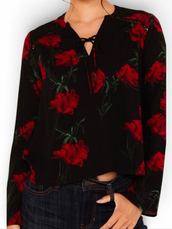 Idyllwind Tops - NWT IDYLLWIND Roses Long Sleeve Peasant Blouse - XXL